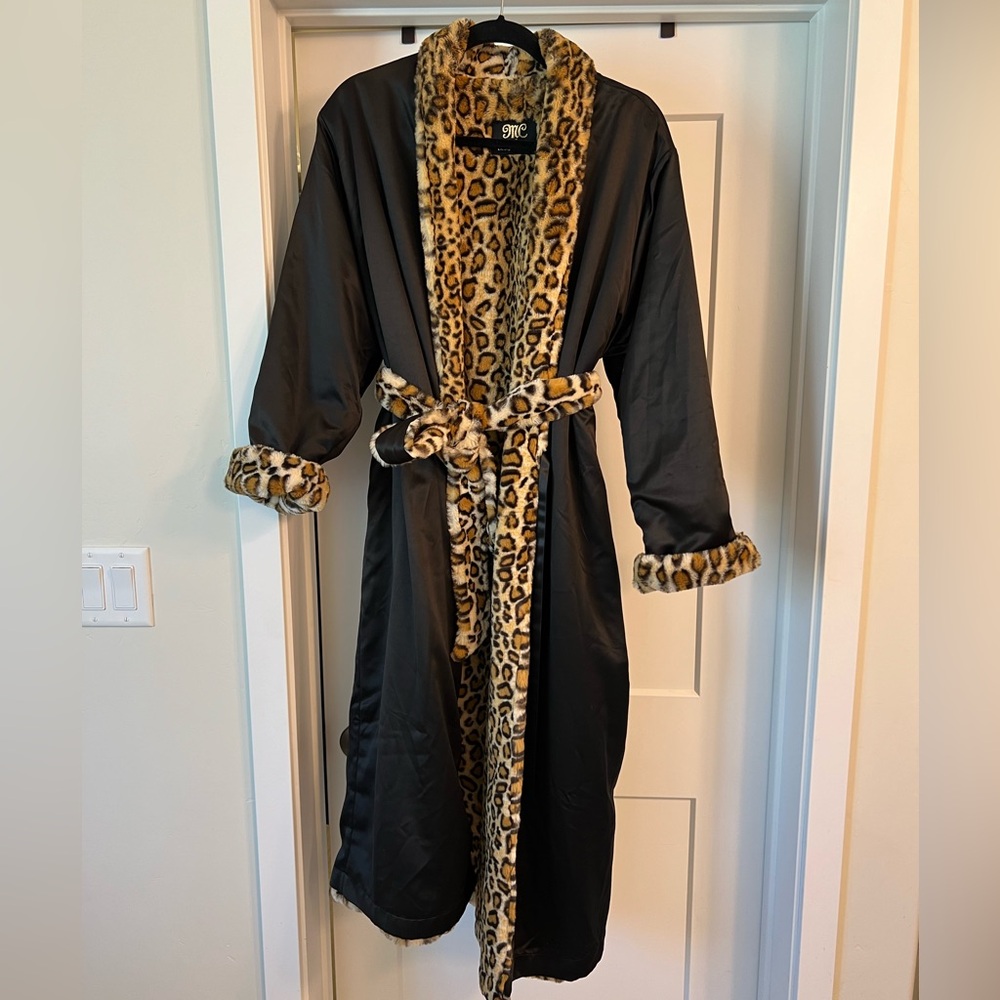 Satin Minky Couture Designer Robe - Cheetah